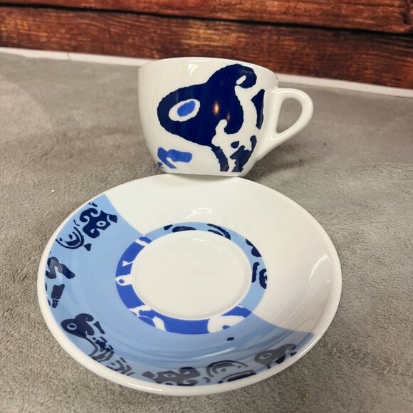 Toscana Espresso Abstract Art Artistic Cup & Saucer Set of 6 - Picture 4 of 16